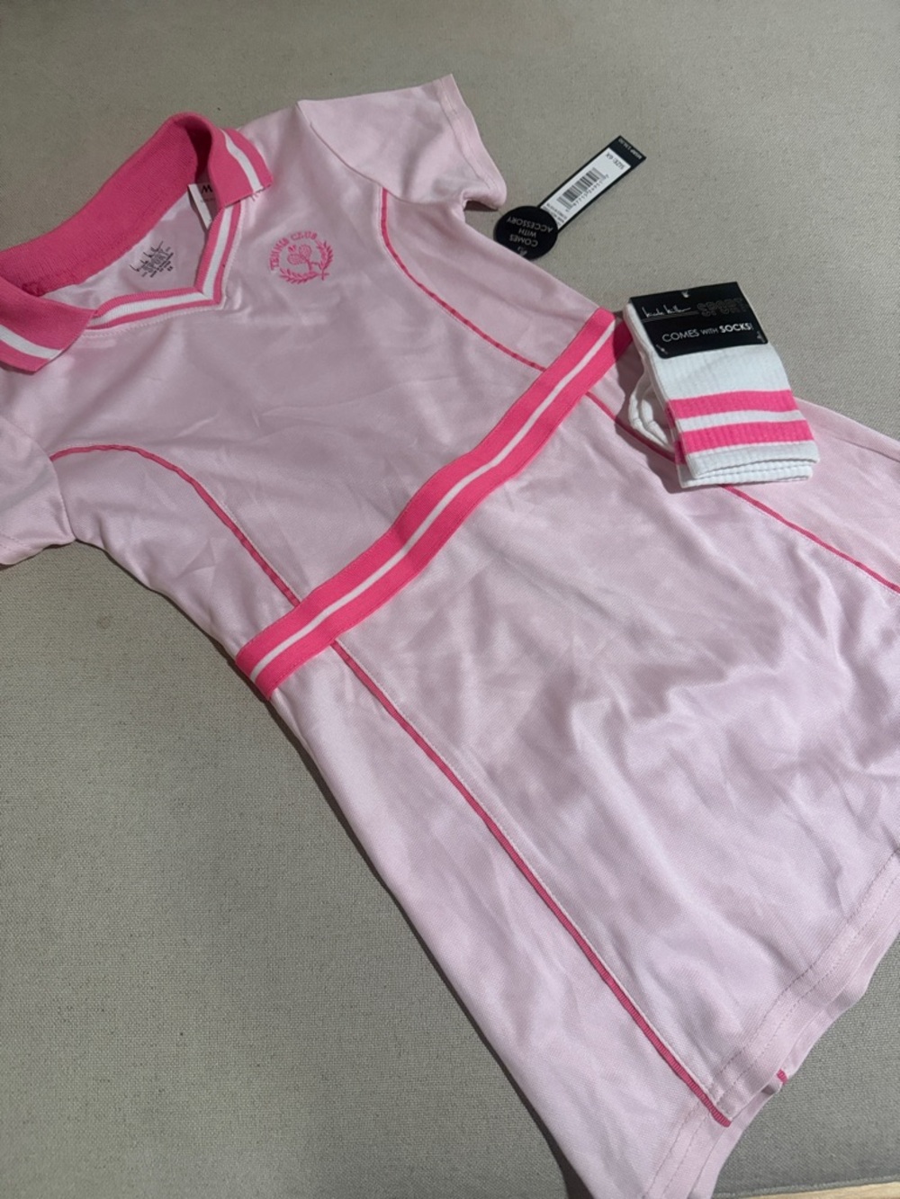 Nicole Miller Pink & Hot Pink Polo-Style Girls Casual Dress